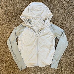 Polowalk Long Sleeve Full Zip Gray Hoodie Sz Small Athletic Stretchy Lightweight